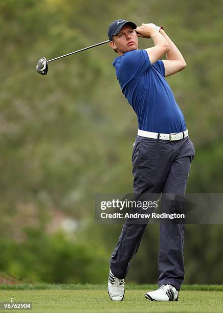 David Griffiths of England in action during the second round of the Turkish Airlines Challenge hosted by Carya Golf Club on April 30, 2010 in Belek,...