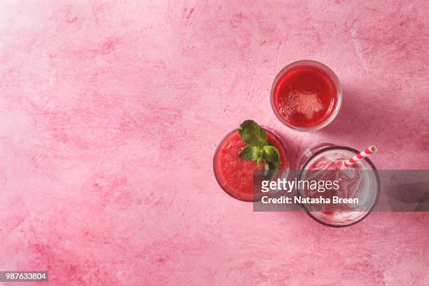 red fruit cocktails or smoothies - raspberry foto e immagini stock