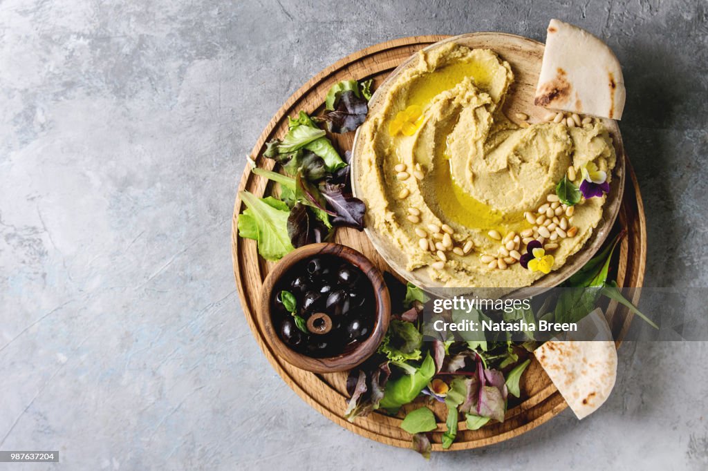 Hummus spread with nuts