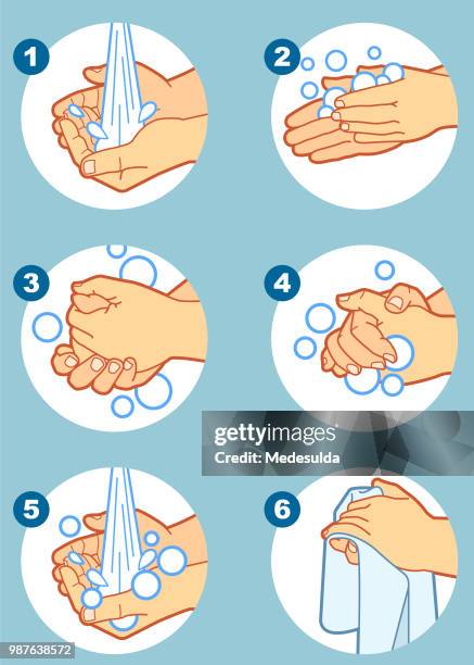 hand washing - hand washing cartoon stock illustrations