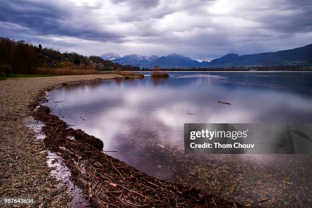 le lac du bourget entre deux pluies - bourget stock pictures, royalty-free photos & images