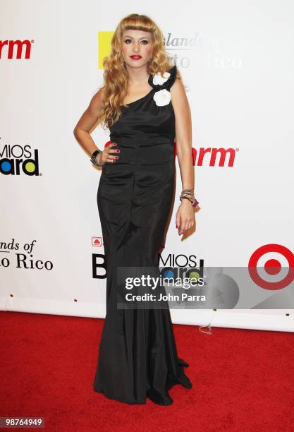 Paulina Rubio arrives at the 2010 Billboard Latin Music Awards at Coliseo de Puerto Rico Jos? Miguel Agrelot on April 29, 2010 in San Juan, Puerto...