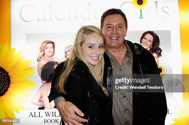 Ashlee Campbell and Peter Everett arrives at the opening night of the play "Calendar Girls" at Theatre Royal on April 30, 2010 in Sydney, Australia.