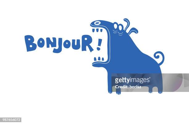 犬を叫んでください。 - bonjour点のイラスト素材／クリップアート素材／マンガ素材／アイコン素材