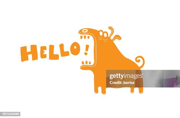 yelling dog - bark isolated stock illustrations