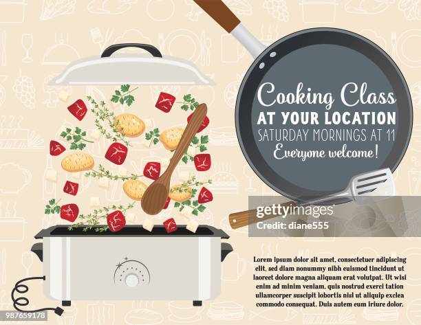 cooking class template - cooking class stock illustrations