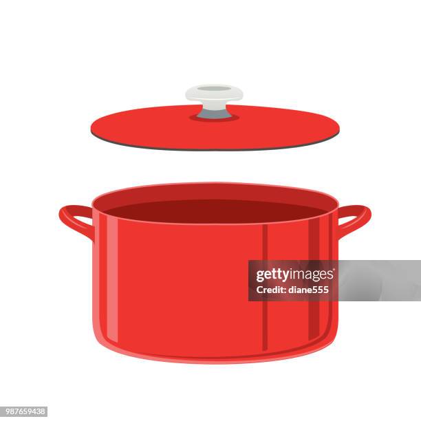 cooking pot isolated on white - dutch oven stock illustrations
