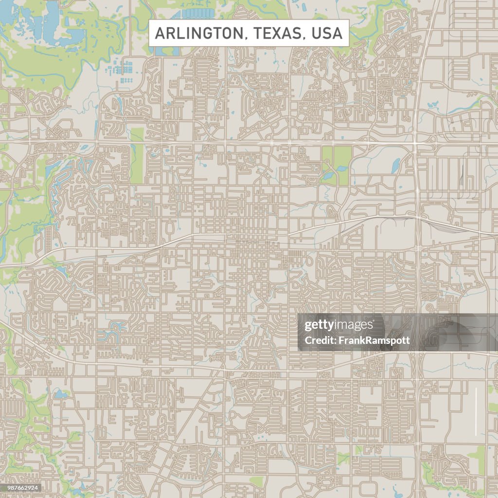 Mapa de calle de la ciudad de Arlington Texas Estados Unidos