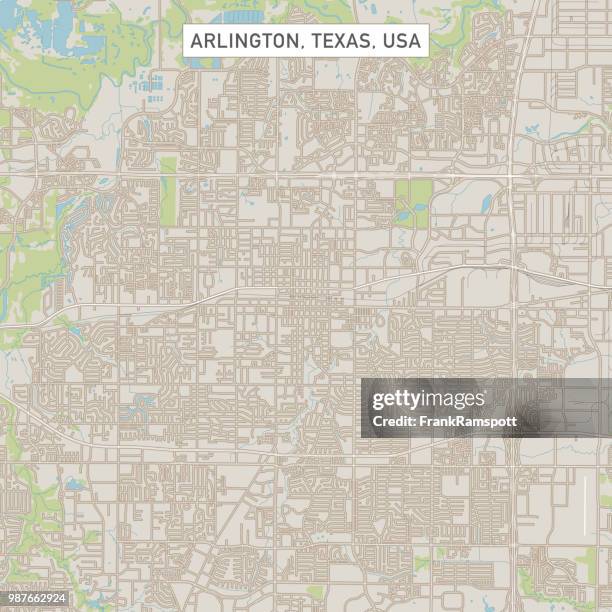 arlington texas us city street map - arlington stock illustrations