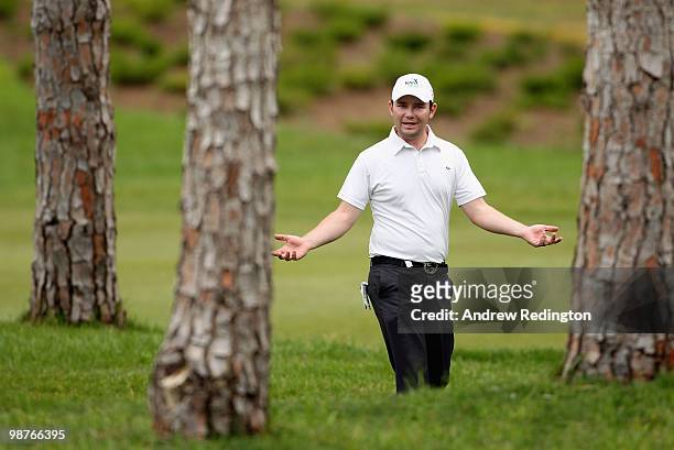Branden Grace of South Africa in action during the second round of the Turkish Airlines Challenge hosted by Carya Golf Club on April 30, 2010 in...