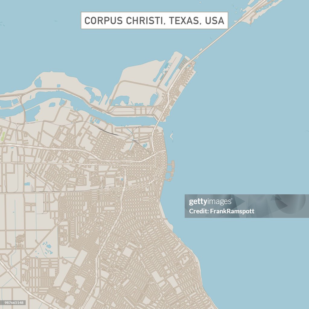 Corpus Christi Texas US City Street Map