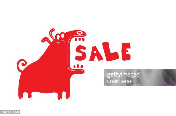yelling dog - bark isolated stock illustrations