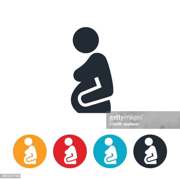 ilustrações de stock, clip art, desenhos animados e ícones de pregnant woman icon - gravidez