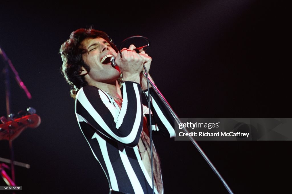 Freddie Mercury Of Queen Performs Live
