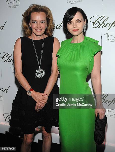 Vice President of Chopard Caroline Gruosi-Scheufele and actress Christina Ricci attends the star studded gala celebrating Chopard's 150 years of...