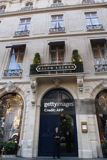 Picture taken on April 26, 2010 of US fashion designer Ralph Lauren's new showroom and restaurant in Paris' Boulevard Saint-Germain. AFP PHOTO /...