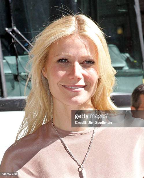Gwyneth Paltrow visits "Late Show With David Letterman" at the Ed Sullivan Theater on April 29, 2010 in New York City.