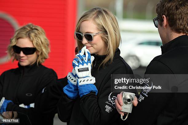 Actress Candice Accola attends Oakley Presents "Learn to Ride" with the Audi Sportscar Experience fueled by Muscle Milk at Infineon Raceway on...