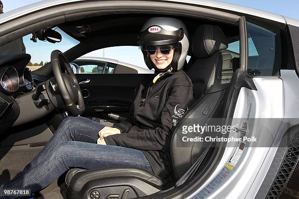 Actress Candice Accola attends Oakley Presents "Learn to Ride" with the Audi Sportscar Experience fueled by Muscle Milk at Infineon Raceway on...