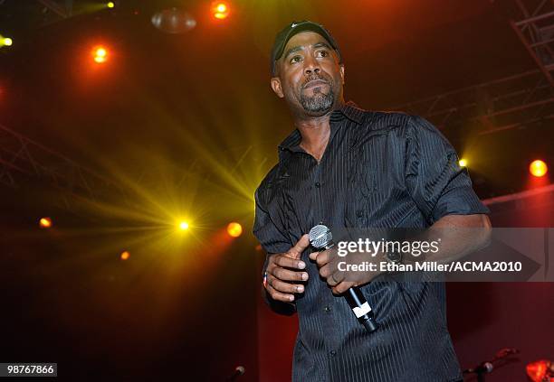 Recording artist Darius Rucker performs during the Academy of Country Music Awards All-Star Jam at the MGM Grand Hotel/Casino April 18, 2010 in Las...