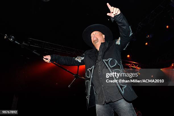 Eddie Montgomery of the duo Montgomery Gentry performs during the Academy of Country Music Awards All-Star Jam at the MGM Grand Hotel/Casino April...