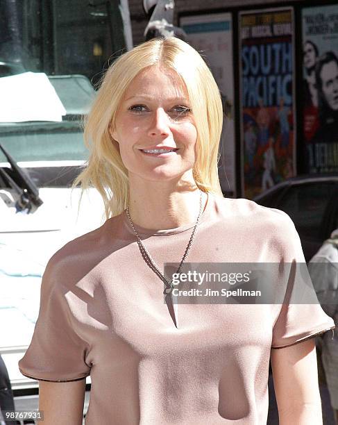 Gwyneth Paltrow visits "Late Show With David Letterman" at the Ed Sullivan Theater on April 29, 2010 in New York City.