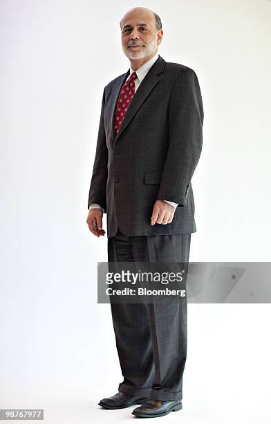 Ben S. Bernanke, chairman of the U.S. Federal Reserve, stands for a portrait in New York, U.S., on Friday, April 30, 2010. Bernanke, as a central...