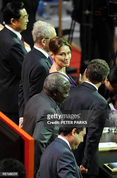 French first lady Carla Bruni attends the opening ceremony of the World Expo in Shanghai on April 30, 2010. From the United States to North Korea, a...