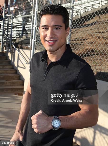 Host Mario Lopez attends the Los Angeles 'No Phone Zone' rally hosted by 'The Oprah Winfrey Show', KABC-TV and RADD at John Marshall High School on...