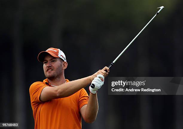 Ake Nilsson of Sweden in action during the second round of the Turkish Airlines Challenge hosted by Carya Golf Club on April 30, 2010 in Belek,...