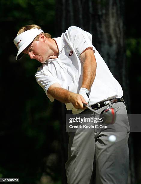 Russell Henley tees off the 14th holes during the second round of the 2010 Stadion Athens Classic at the University of Georgia Golf Course on April...