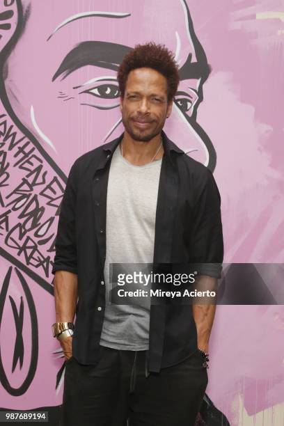 Actor Gary Dourdan attends the performance "HerO: A Work in Progress" with Omari Hardwick at The Billie Holiday Theater on June 29, 2018 in Brooklyn,...