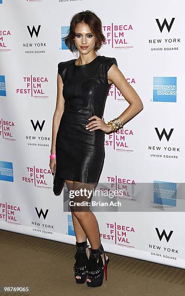 Actress Jessica Alba attends Awards Night during the 9th Annual Tribeca Film Festival at the W New York - Union Square on April 29, 2010 in New York...