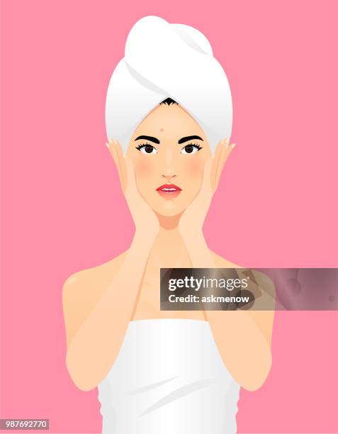 akne - one young woman only stock-grafiken, -clipart, -cartoons und -symbole