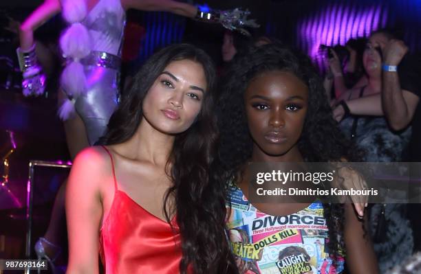 Model Shanina Shaik and Model Leomie Anderson attend HQ2 Opening Night with Diplo performance at Ocean Resort Casino on June 29, 2018 in Atlantic...