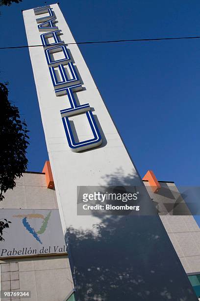 Signage sits on display outside a Chedraui store in Mexico City, Mexico, on Thursday, April 29, 2010. Mexican retailer Grupo Comercial Chedraui SAB...