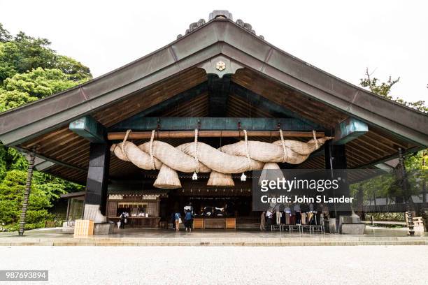 Izumo Taisha Shrine Shimenawa - one of Japan's most important Shinto shrines. There are no records of exactly when Izumo Taisha was built but it is...