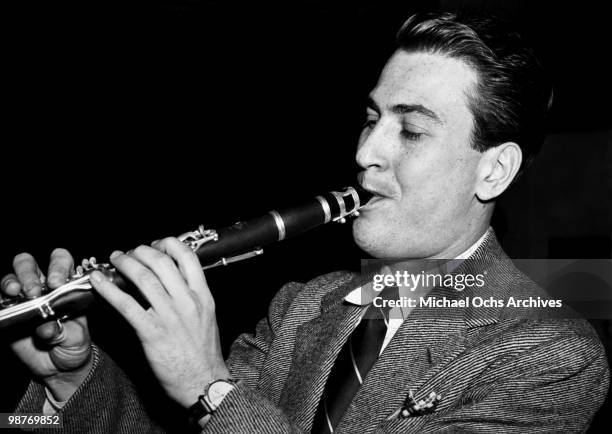 Jazz clarinetist and bandleader Artie Shaw performs live circa 1940 in New York City, New York.