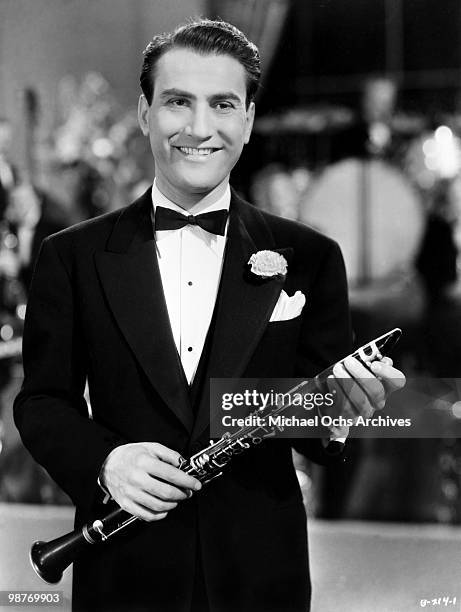Jazz clarinetist and bandleader Artie Shaw performs live circa 1940 in New York City, New York.