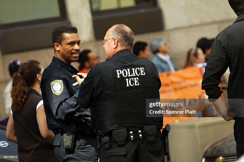 Protestors Rally At ICE Detention Center In New York