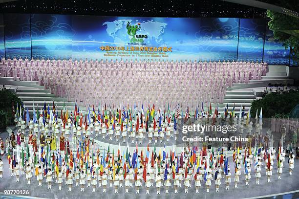 The opening ceremony of the Shanghai World Expo in the performance centre on April 30 in Shanghai, China.