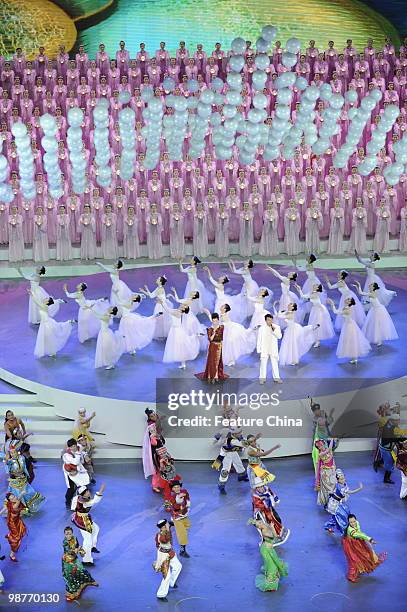 The opening ceremony of the Shanghai World Expo in the performance centre on April 30 in Shanghai, China.