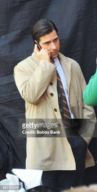 Jason Schwartzman on location for "Bored to Death" on April 29, 2010 in New York City.