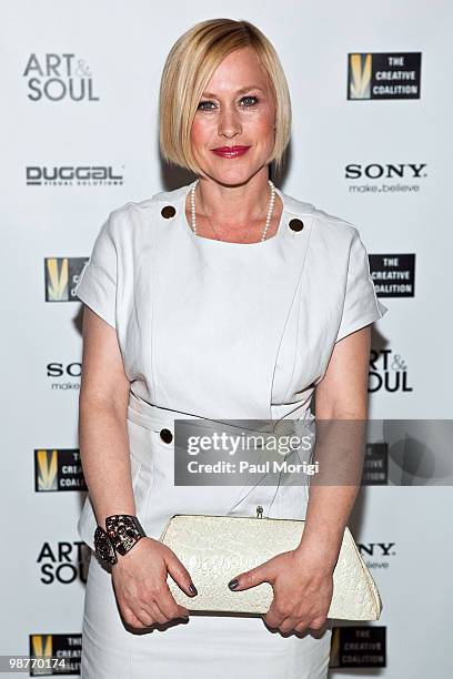 Patricia Arquette arrives at the Creative Coalition's Salute to Arts and Entertainment with Martini & Rossi at The Library of Congress on April 29,...