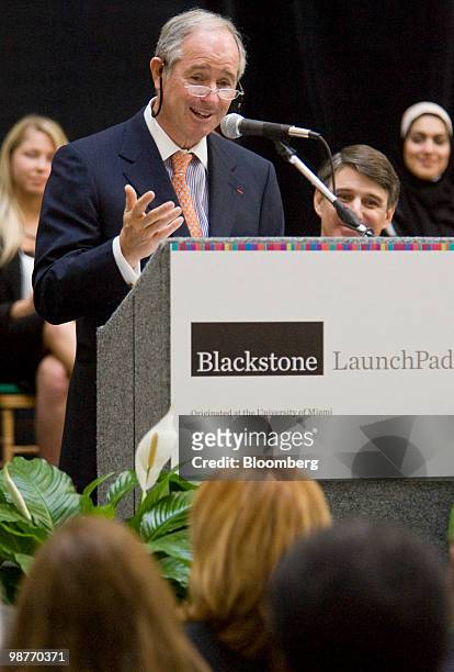 Stephen Schwarzman, chairman and chief executive officer of Blackstone Group LP, speaks at Wayne State University in Detroit, Michigan, U.S., on...