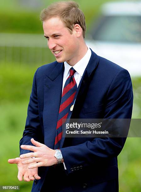 Prince William arrives at the National Memorial Arboretum to launch the NMA Future Foundations Appeal on April 24, 2009 near Lichfield, England.