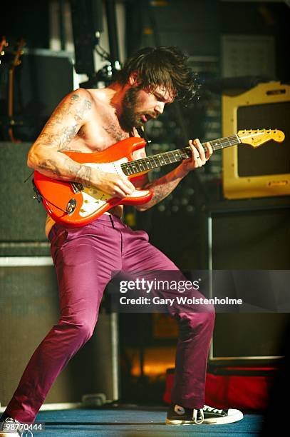 Simon Neil of Biffy Clyro performs on stage at the O2 Academy on April 30, 2010 in Sheffield, England.