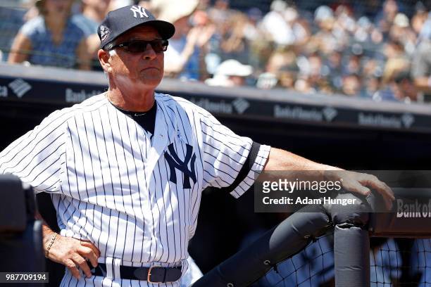 Former player Bucky Dent of the New York Yankees is introduced during the New York Yankees 72nd Old Timers Day game before the Yankees play against...