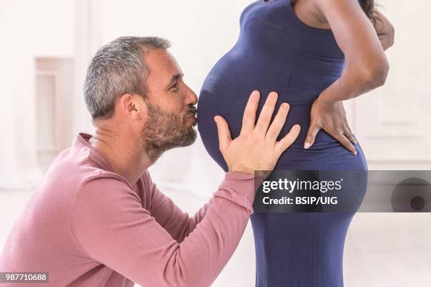 8 months pregnant woman. - bsip stock pictures, royalty-free photos & images