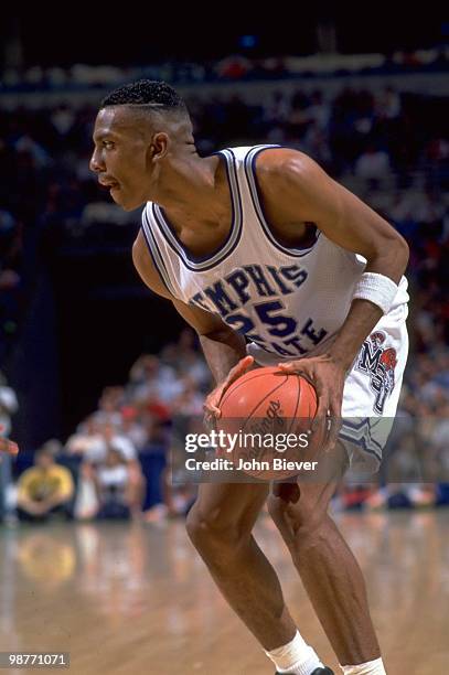 Playoffs: Memphis State Anfernee Hardaway in action vs Pepperdine. Milwaukee, WI 3/19/1992 CREDIT: John Biever